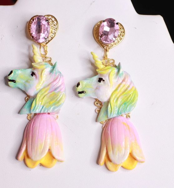 SOLD! 8554 Unicorn Pastel Tulip Studs Earrings