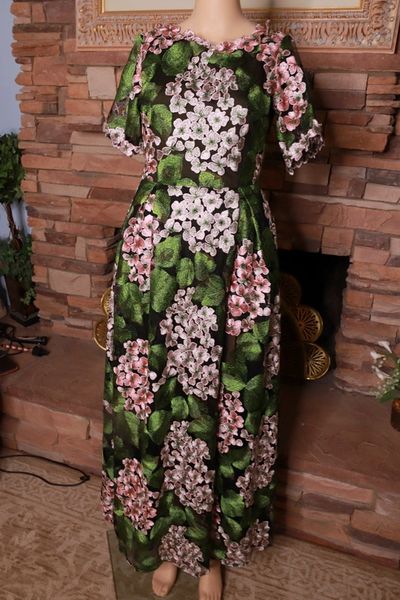 8845 Baroque Heavy Embroidery New-look Maxi Floral Dress US4-6