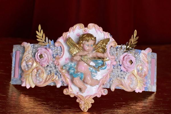 SOLD! 8891 Baroque Cherub Cupid Angel Pearl Corset Waist Belt Size S, L, M