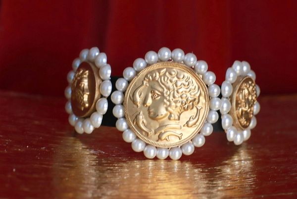 51 Baroque Pearl Roman Coin Headband