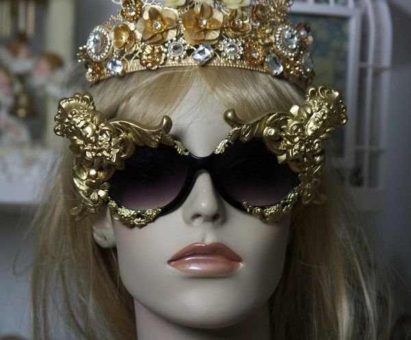 SOLD! 1022 Zibellini Medusa Gorgon Baroque Unusual Unique Fancy Embellished Sunglasses