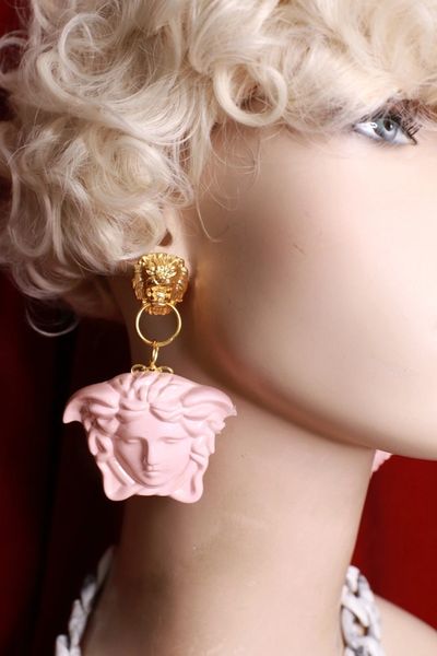 SOLD! 8992 Art Deco Mythological Head Nude Earrings