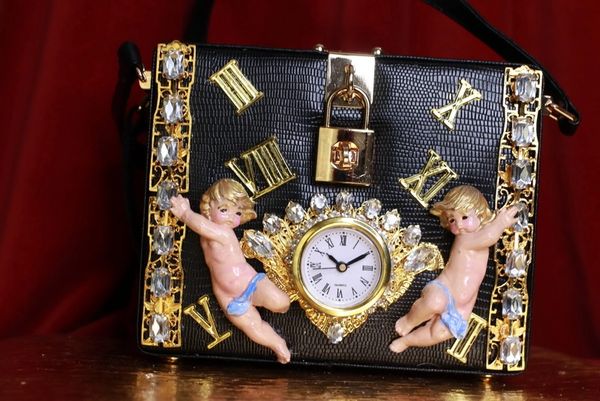 SOLD! 9048 Baroque Le Boy Beige Cherub Angel Embellished Handbag