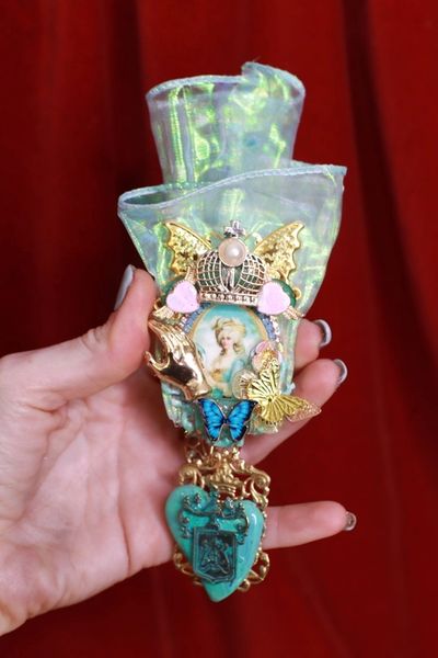 SOLD! 9078 Marie Antoinette Victorian Aqua Brooch