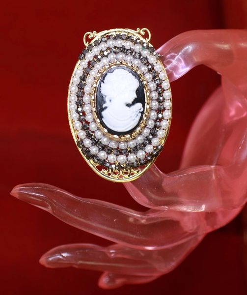 SOLD! 9086 Cameo Large Cocktail Adjustable Ring