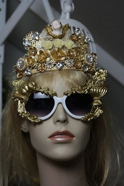 SOLD! 1041 Total Baroque Gold Bird Greek Vase Fancy Sunglasses Shades Eye Wear UV 400