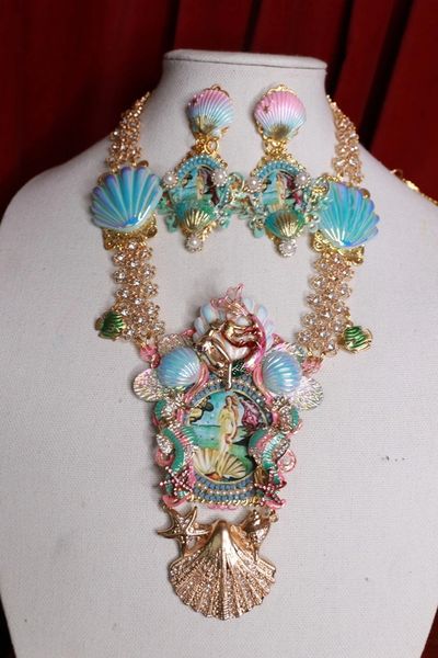 SOLD! 9212 Birth Of Venus Sea Horse Fish Baroque Necklace