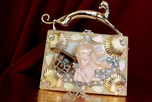 SOLD! 9254 Baroque Boutique Style Mermaid Nautical Embellished Handbag