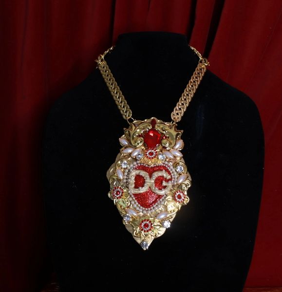 SOLD! 9267 Alta Moda Sacred Heart Massive Pendant Necklace