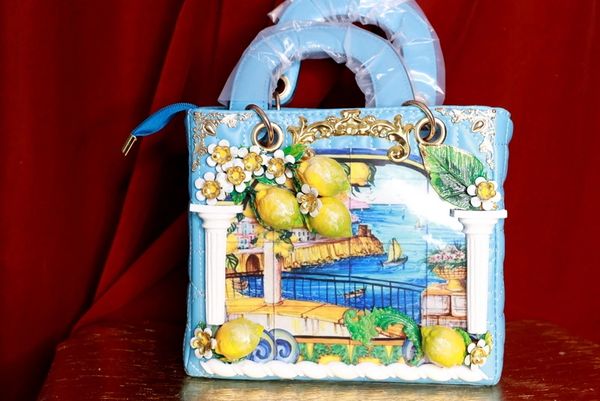 SOLD! 9274 Baroque Sicilian Lemon PU Leather Tote Handbag