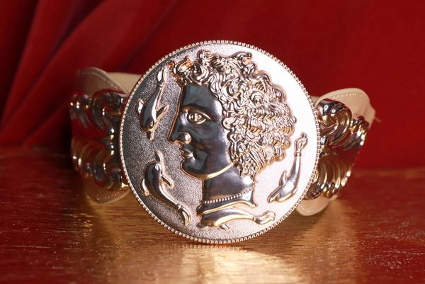 9299 Baroque Roman Coin Tight Corset Waist Belt Size S