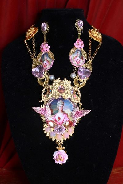 SOLD! 9309 Marie Antoinette Light Pink Massive Necklace Versailles Style