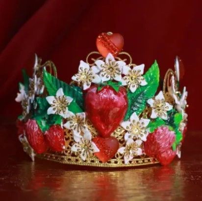 9316 Vivid Strawberries Baroque Headband Crown
