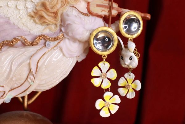 9320 Enamel Irregular Bunny Studs Earrings