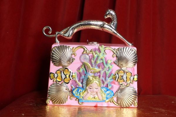 SOLD! 9336 Baroque Boutique Style Mermaid Seahorses Nautical Embellished Handbag