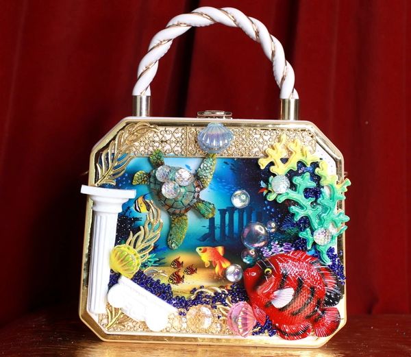 SOLD! 9336 Baroque Boutique Style Aquarium Nautical Embellished Handbag