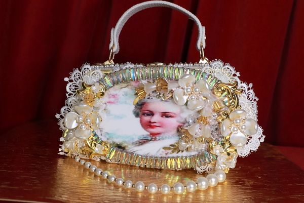 SOLD! 9362 Victorian PU Leather Marie Antoinette Embellished Handbag