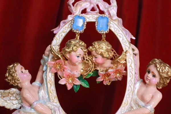 SOLD! 9369 Baroque Chubby cherubs Angels Massive Earrings