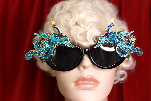 9400 Baroque Asian Peacock Embellished Sunglasses