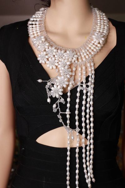 SOLD! 9435 Baroque Genuine Water Pearl Massive Necklace