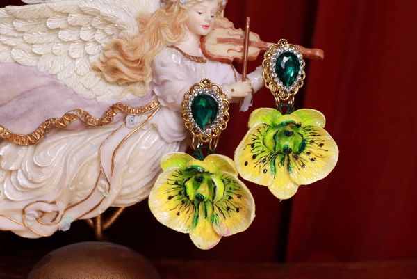 9448 Vivid Art Nouveau Orchid Dangle Earrings