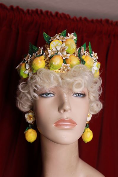 9454 Baroque 3D Effect Lemon Fruit Statement Headband