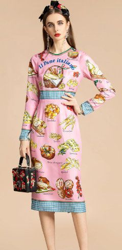 9499 Luxury Silk Sicily Pink Midi Dress