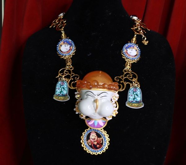 SOLD! 9525 Beauty And The Beast Chip Adorable Necklace