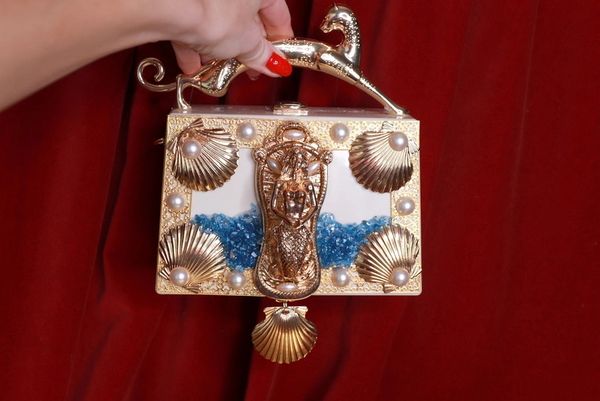 SOLD! 9542 Baroque Boutique Style Mermaid Seahorses Nautical Embellished Handbag