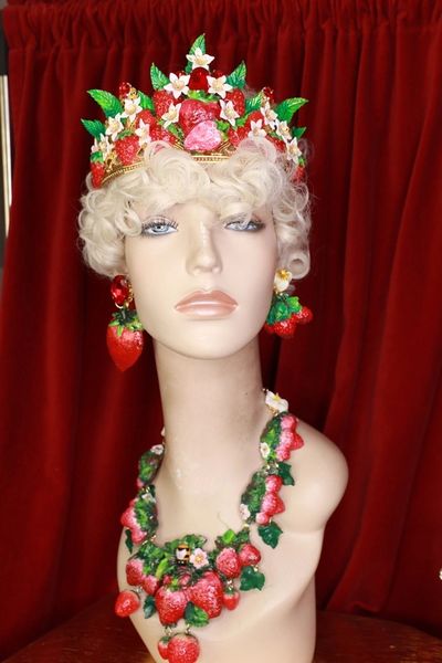 9583 Vivid Strawberries Baroque Headband Crown