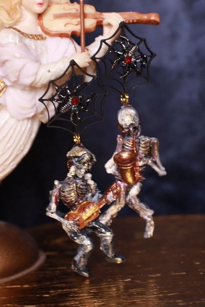 SOLD! 9680 Halloween Skeletons Acrylic Light Weight Earrings