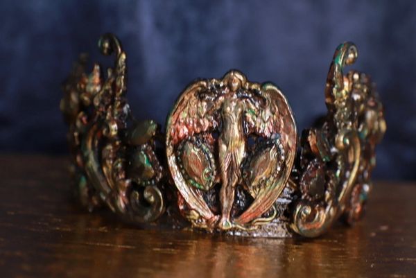 9704 Vintage Style Art Deco Goddess Bronze Color Headband