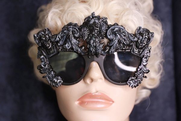 9713 Roman Goddesses Black Embellished Sunglasses