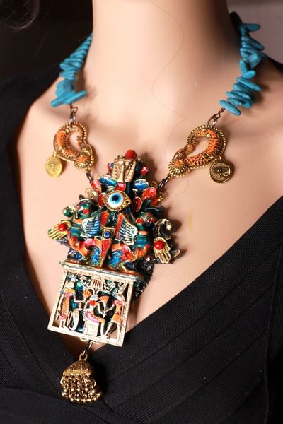 SOLD! 9716 Egyptian Revival Pharaoh Massive Necklace