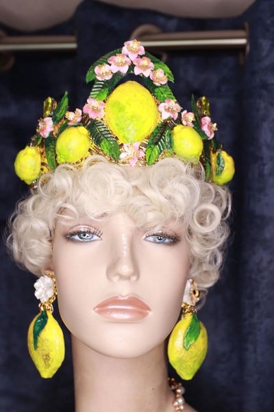 9780 Baroque 3D Effect Lemon Fruit Statement Headband