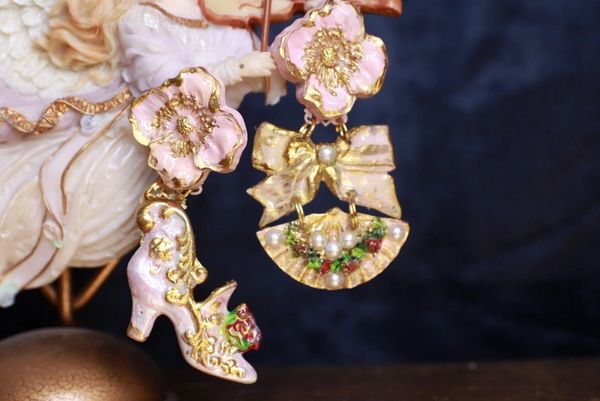 SOLD! 9790 Marie Antoinette Shoe Irregular Earrings Studs
