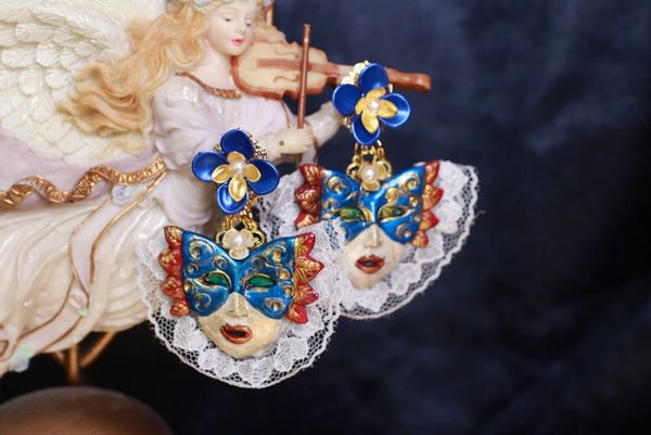 9857 Venetian Mask Hand Painted Earrings