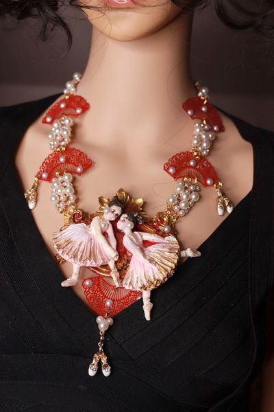 SOLD! 9879 Ballerinas Theatre Necklace Large Necklace