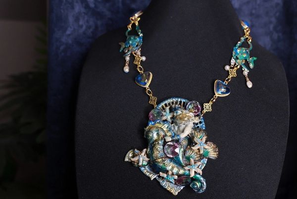 SOLD! 9884 Dark Series Art Jewelry 3D Effect Poseidon Neptune Huge Necklace