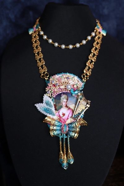 SOLD! 9883 Marie Antoinette Cameo Bow Necklace
