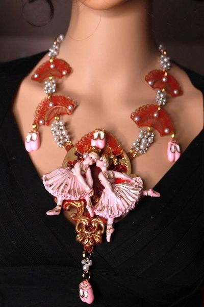 SOLD! 9891 Ballerinas Theatre Necklace Large Necklace