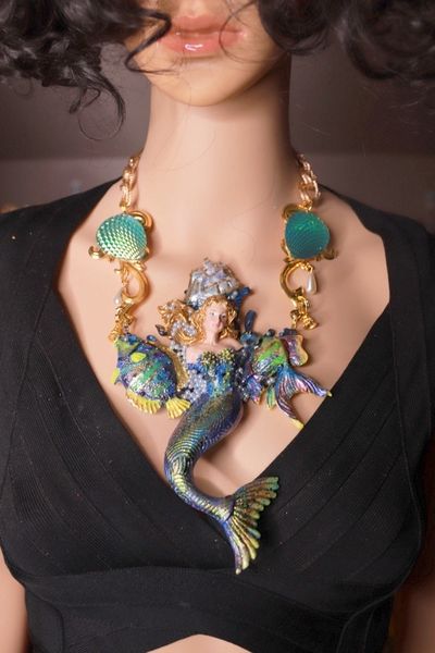 SOLD! 9903 Art Jewelry Huge Mermaid Massive Necklace