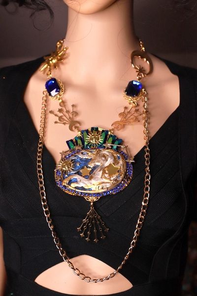 9907 Art Jewelry Unicorn Celestial Massive Necklace