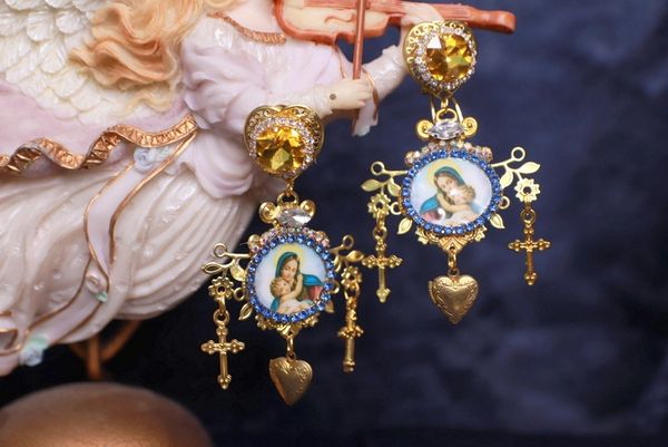 SOLD! 9939 Virgin Mary Cameo Studs