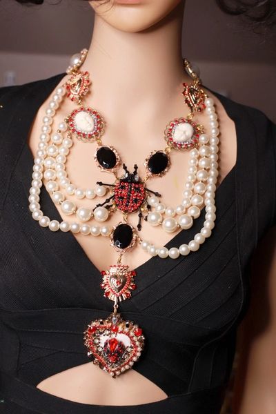 9942 Baroque Bug Pearl Multi Layered Necklace