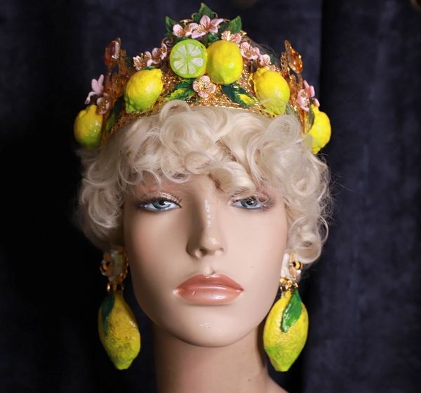 SOLD! 9956 Baroque 3D Effect Lemon Fruit Statement Headband