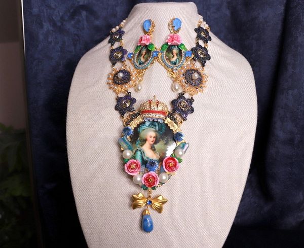 SOLD! 9959 Vintage Style Marie Antoinette Crown Massive Necklace