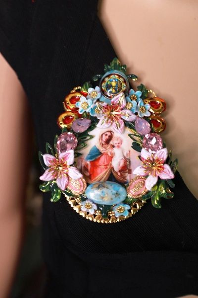 9962 Madonna And A Child Flower Brooch