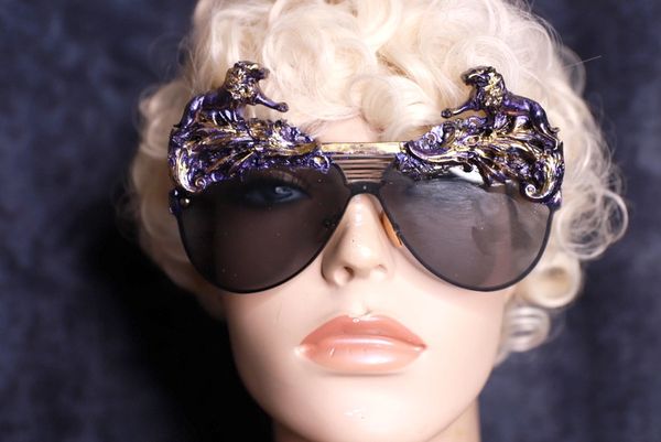 SOLD! 9964 Lions Baroque Iridescent Embellished Sunglasses