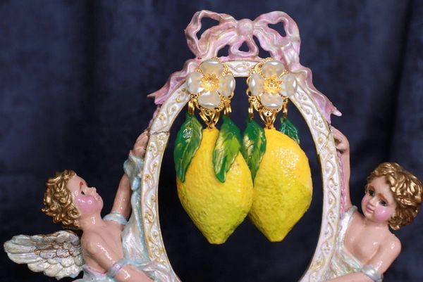 SOLD! 9975 Baroque Large Lemons Earrings Studs